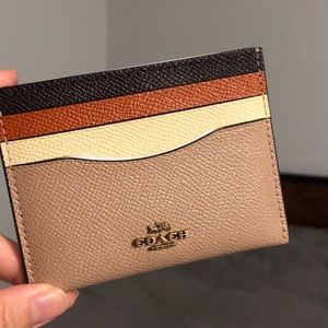 Coach card case in color block